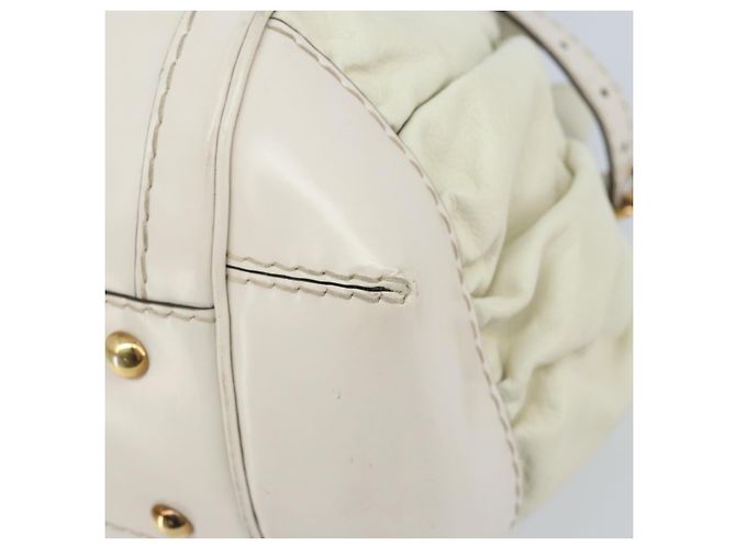 Borsa a mano in pelle bianca e oro GUCCI 189883 Auth ka2690 Bianco D'oro - vista 10