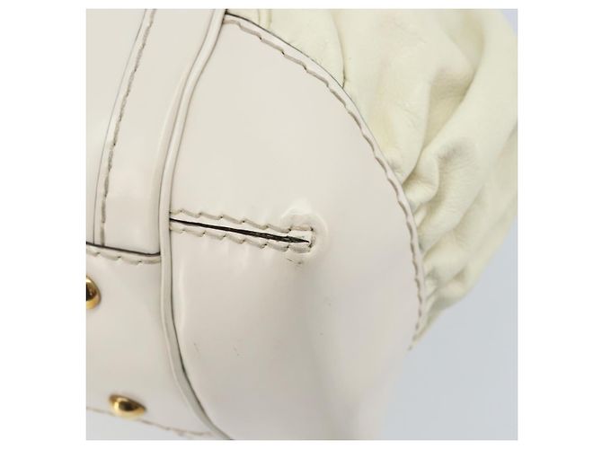Borsa a mano in pelle bianca e oro GUCCI 189883 Auth ka2690 Bianco D'oro - vista 12