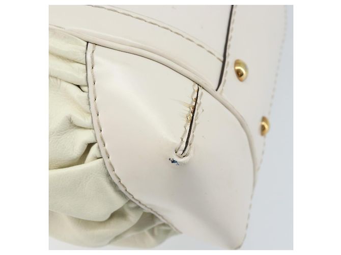 Borsa a mano in pelle bianca e oro GUCCI 189883 Auth ka2690 Bianco D'oro - vista 13