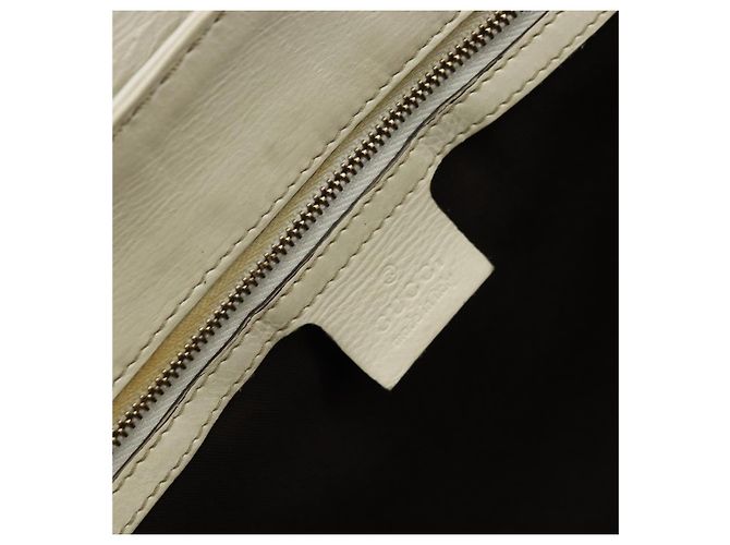 Borsa a mano in pelle bianca e oro GUCCI 189883 Auth ka2690 Bianco D'oro - vista 16