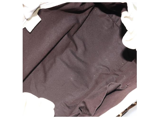Borsa a mano in pelle bianca e oro GUCCI 189883 Auth ka2690 Bianco D'oro - vista 17