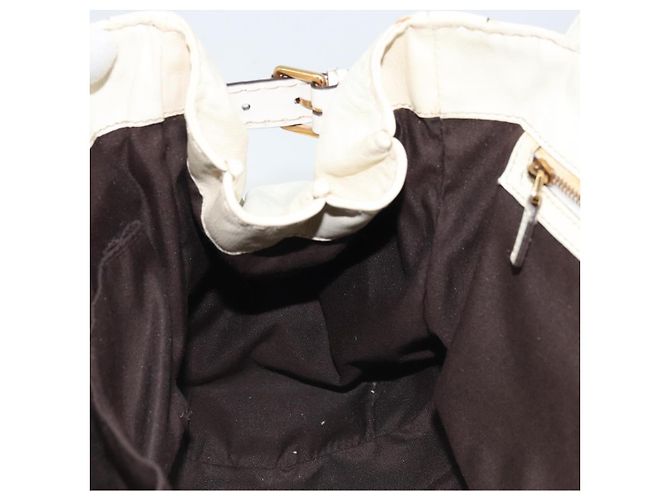 Borsa a mano in pelle bianca e oro GUCCI 189883 Auth ka2690 Bianco D'oro - vista 19
