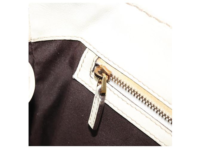Borsa a mano in pelle bianca e oro GUCCI 189883 Auth ka2690 Bianco D'oro - vista 20