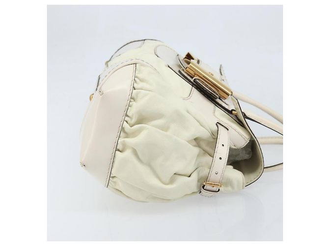 Borsa a mano in pelle bianca e oro GUCCI 189883 Auth ka2690 Bianco D'oro - vista 4