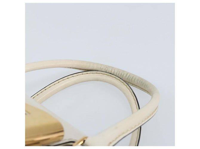 Borsa a mano in pelle bianca e oro GUCCI 189883 Auth ka2690 Bianco D'oro - vista 8