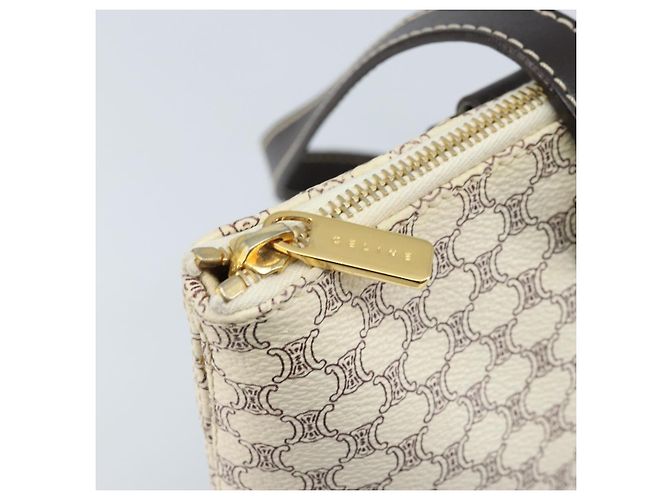 Céline Bolsa tote em lona Macadam CELINE em couro PVC branco e dourado Auth am10839 - vista 16