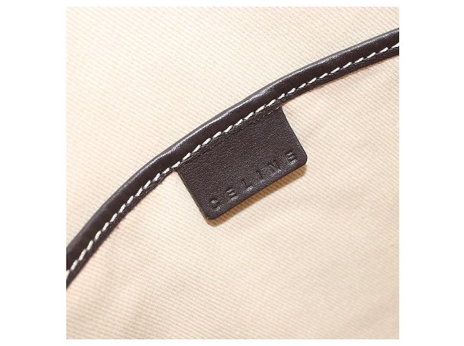 Céline Bolsa tote em lona Macadam CELINE em couro PVC branco e dourado Auth am10839 - vista 17