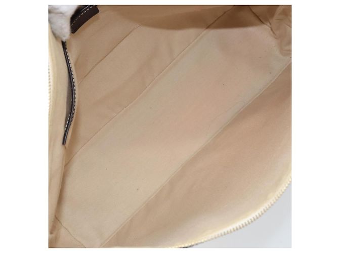 Céline Bolsa tote em lona Macadam CELINE em couro PVC branco e dourado Auth am10839 - vista 18