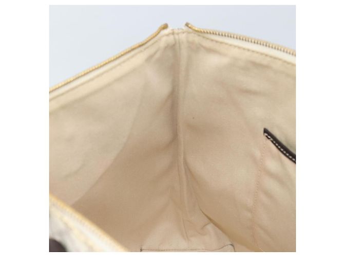 Céline Bolsa tote em lona Macadam CELINE em couro PVC branco e dourado Auth am10839 - vista 20