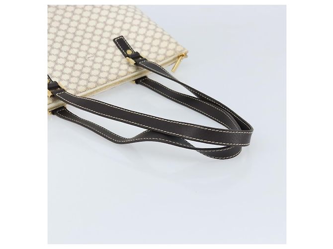 Céline Bolsa tote em lona Macadam CELINE em couro PVC branco e dourado Auth am10839 - vista 7