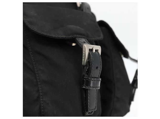 Zaino PRADA in nylon argento nero Auth bs33519 - vista 16