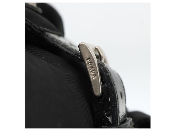 Zaino PRADA in nylon argento nero Auth bs33519 - vista 17