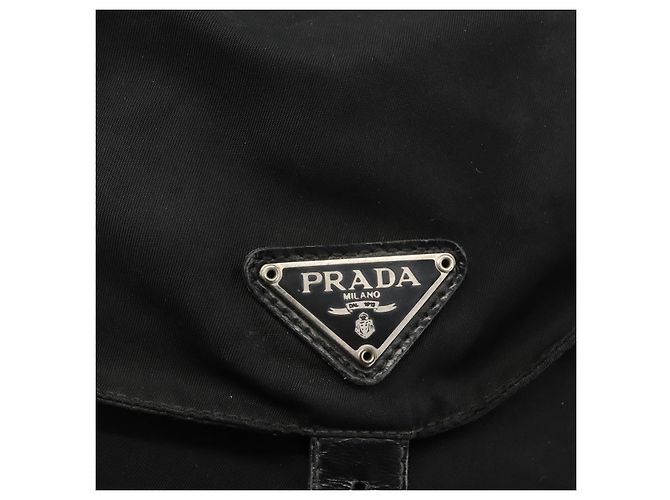 Zaino PRADA in nylon argento nero Auth bs33519 - vista 18