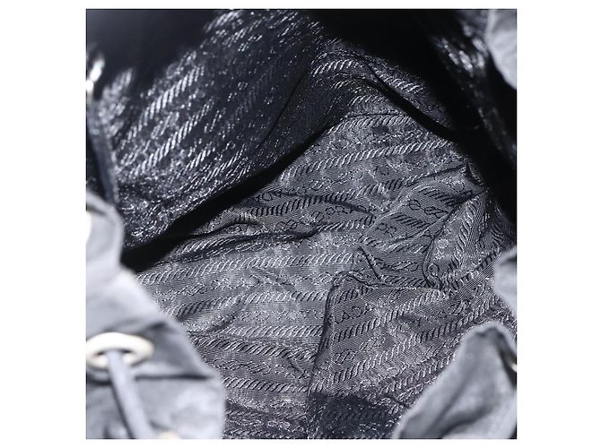 Zaino PRADA in nylon argento nero Auth bs33519 - vista 20