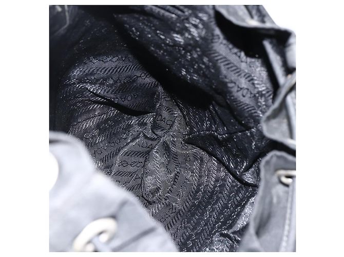 Zaino PRADA in nylon argento nero Auth bs33519 - vista 21