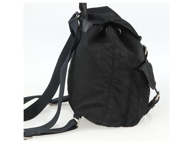 Zaino PRADA in nylon argento nero Auth bs33519 - vista 4