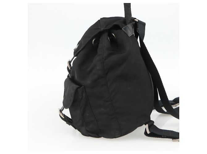Zaino PRADA in nylon argento nero Auth bs33519 - vista 5