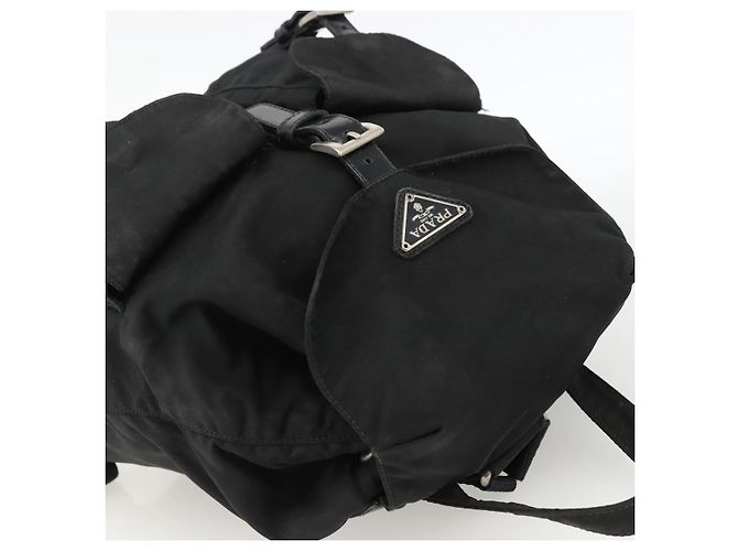 Zaino PRADA in nylon argento nero Auth bs33519 - vista 6