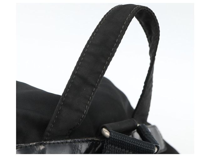 Zaino PRADA in nylon argento nero Auth bs33519 - vista 7