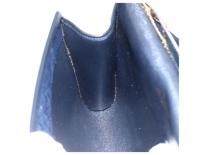 Borsa a spalla in tela Trotter Christian Dior blu navy oro Auth fm5213 - vista 19