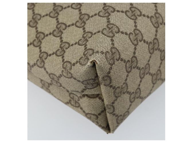 Borsa tote Gucci GG Supreme Web Sherry Line in PVC beige e oro 39 02 003 Auth BA10068 D'oro - vista 13