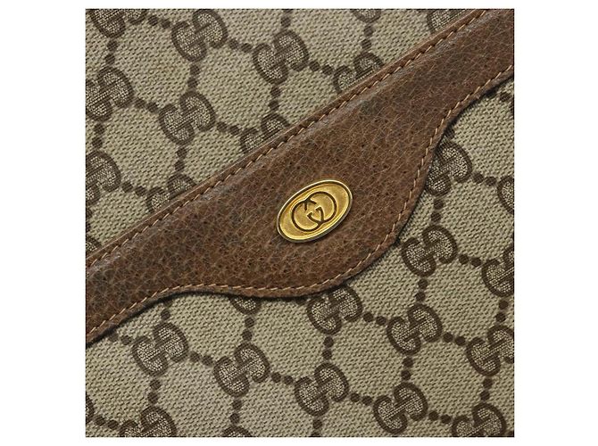 Borsa tote Gucci GG Supreme Web Sherry Line in PVC beige e oro 39 02 003 Auth BA10068 D'oro - vista 14