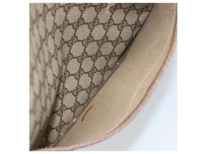 Borsa tote Gucci GG Supreme Web Sherry Line in PVC beige e oro 39 02 003 Auth BA10068 D'oro - vista 19