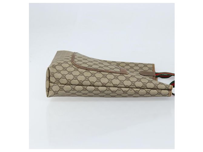 Borsa tote Gucci GG Supreme Web Sherry Line in PVC beige e oro 39 02 003 Auth BA10068 D'oro - vista 4