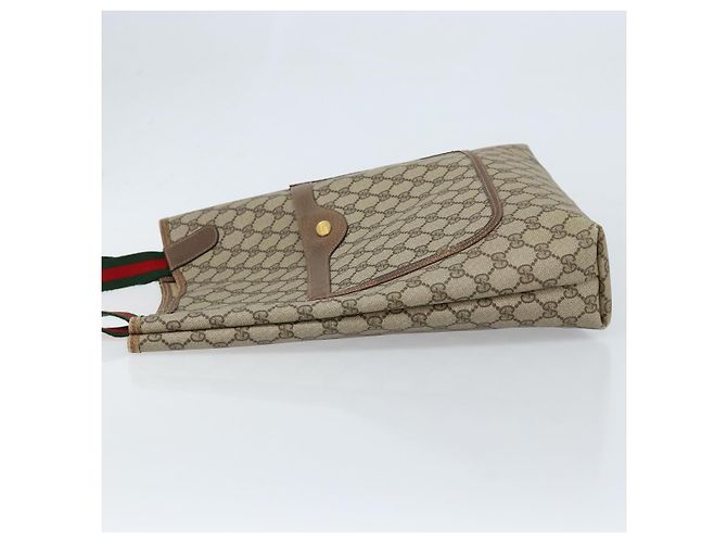 Borsa tote Gucci GG Supreme Web Sherry Line in PVC beige e oro 39 02 003 Auth BA10068 D'oro - vista 5
