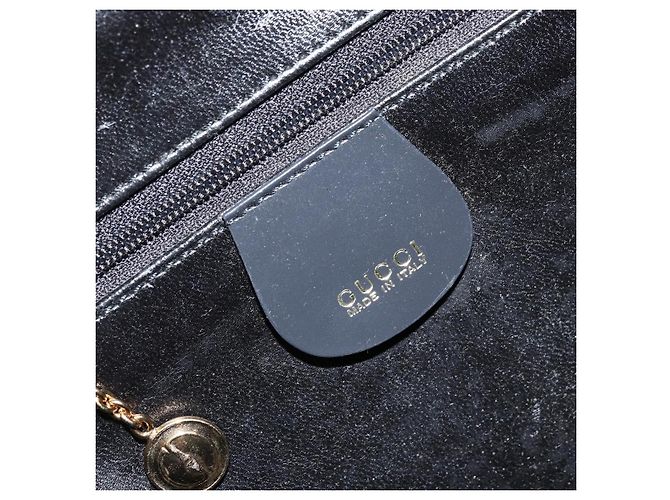 Borsa a mano Vanity Bamboo GUCCI in vernice 2way blu navy oro 000 3270 0323 Auth BA10568 D'oro - vista 17