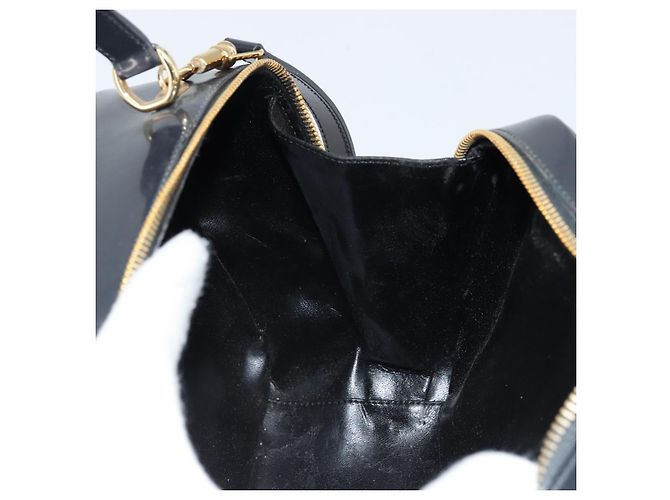 Borsa a mano Vanity Bamboo GUCCI in vernice 2way blu navy oro 000 3270 0323 Auth BA10568 D'oro - vista 19