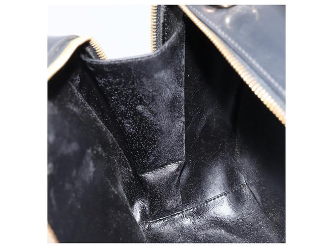 Borsa a mano Vanity Bamboo GUCCI in vernice 2way blu navy oro 000 3270 0323 Auth BA10568 D'oro - vista 20