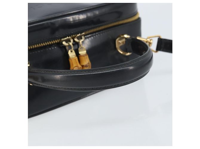 Borsa a mano Vanity Bamboo GUCCI in vernice 2way blu navy oro 000 3270 0323 Auth BA10568 D'oro - vista 7