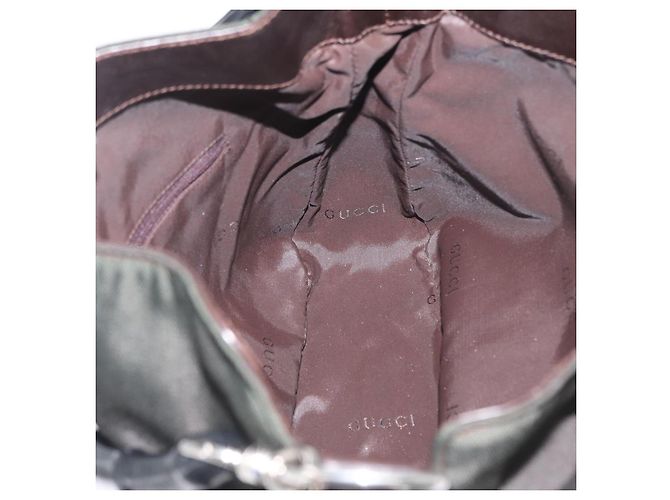 Borsa a mano in nylon Gucci Bamboo 2way Nera Argento 001 1638 3754 Auth ep13341 Nero - vista 18