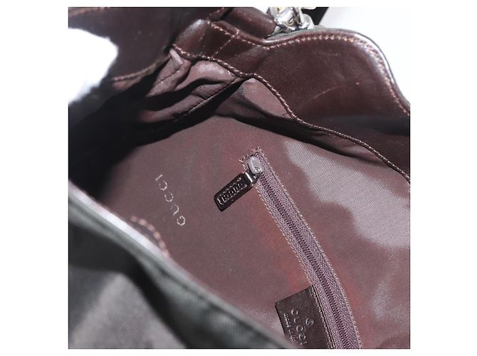 Borsa a mano in nylon Gucci Bamboo 2way Nera Argento 001 1638 3754 Auth ep13341 Nero - vista 20