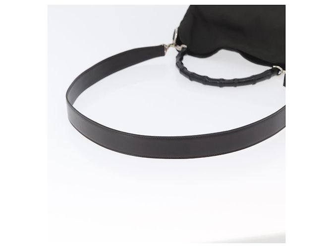 Borsa a mano in nylon Gucci Bamboo 2way Nera Argento 001 1638 3754 Auth ep13341 Nero - vista 9