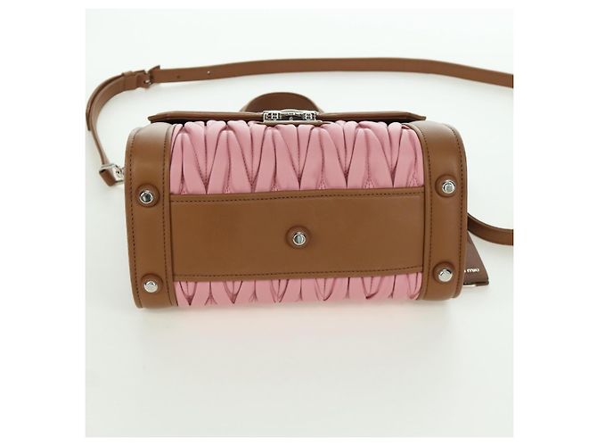 Borsa Miu Miu Matelassé in pelle 2 in 1 rosa argento Auth 172533M - vista 11
