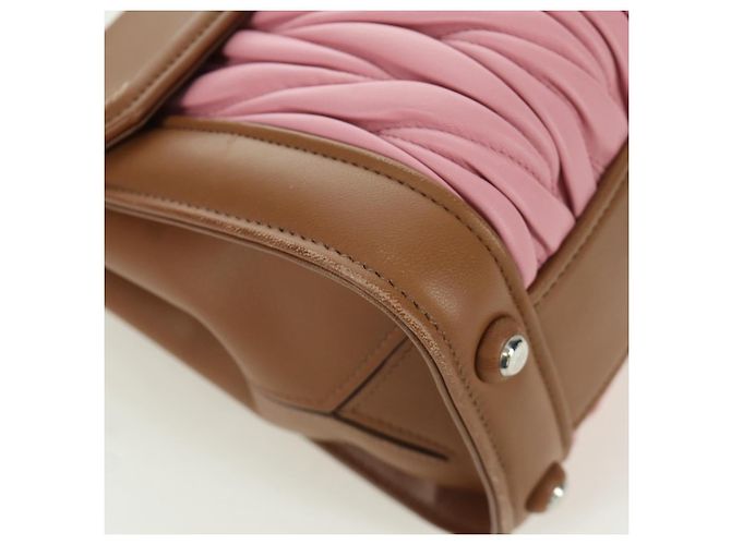 Borsa Miu Miu Matelassé in pelle 2 in 1 rosa argento Auth 172533M - vista 12