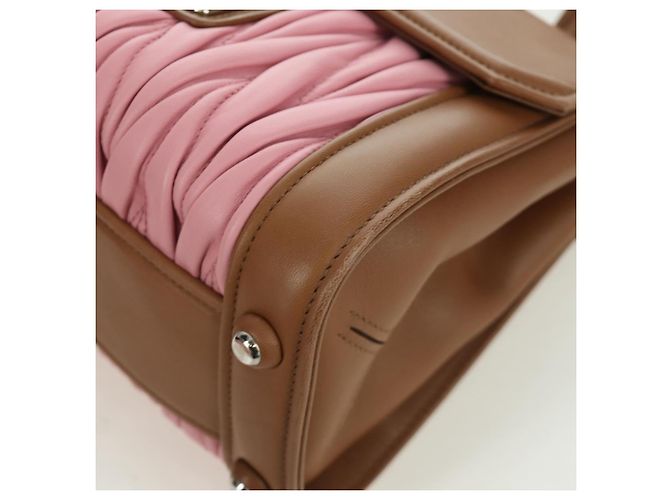 Borsa Miu Miu Matelassé in pelle 2 in 1 rosa argento Auth 172533M - vista 13