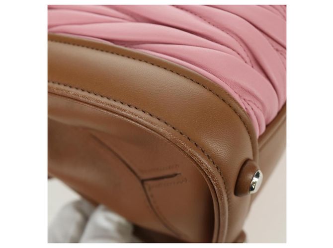 Borsa Miu Miu Matelassé in pelle 2 in 1 rosa argento Auth 172533M - vista 14