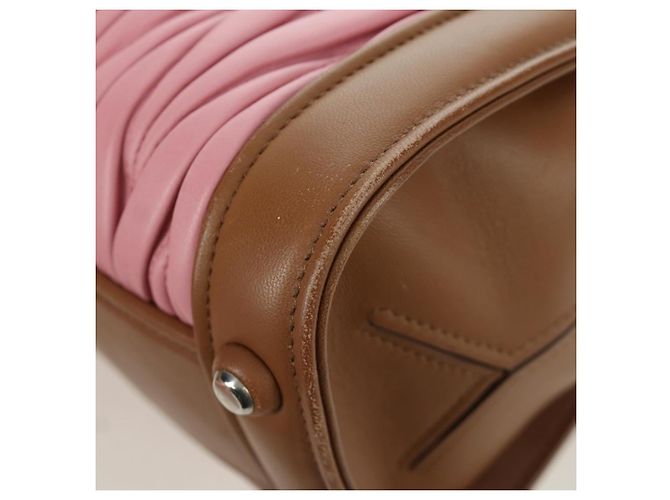 Borsa Miu Miu Matelassé in pelle 2 in 1 rosa argento Auth 172533M - vista 15