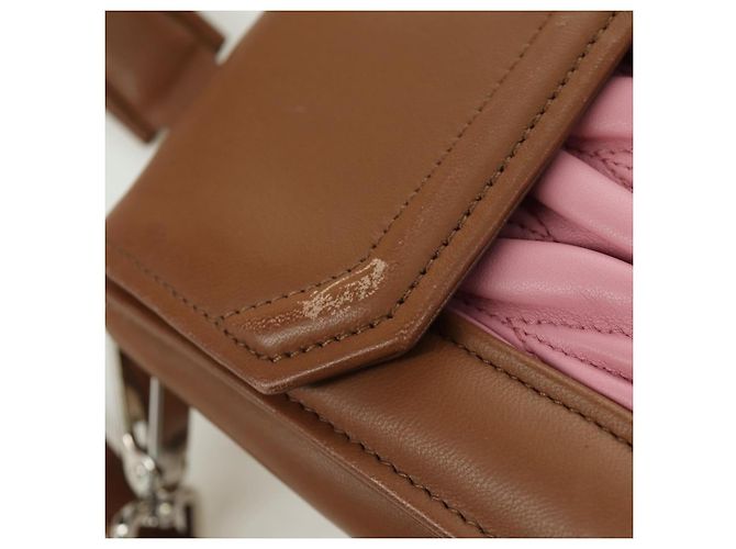 Borsa Miu Miu Matelassé in pelle 2 in 1 rosa argento Auth 172533M - vista 17