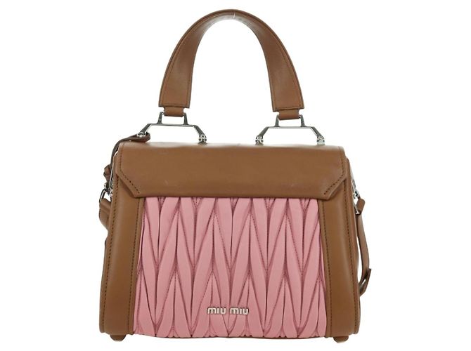 Borsa Miu Miu Matelassé in pelle 2 in 1 rosa argento Auth 172533M - vista 3