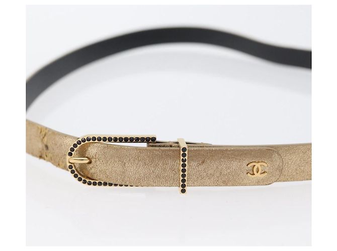 Cinturón CHANEL de cuero 33,5"" Oro CC Auth 172424A Dorado - vista 5