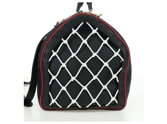 LOUIS VUITTON LV X NBA Keepall Bandouliere 55 Borsa Nera M58516 LV Auth 166944SM Nero Monogramma - vista 3