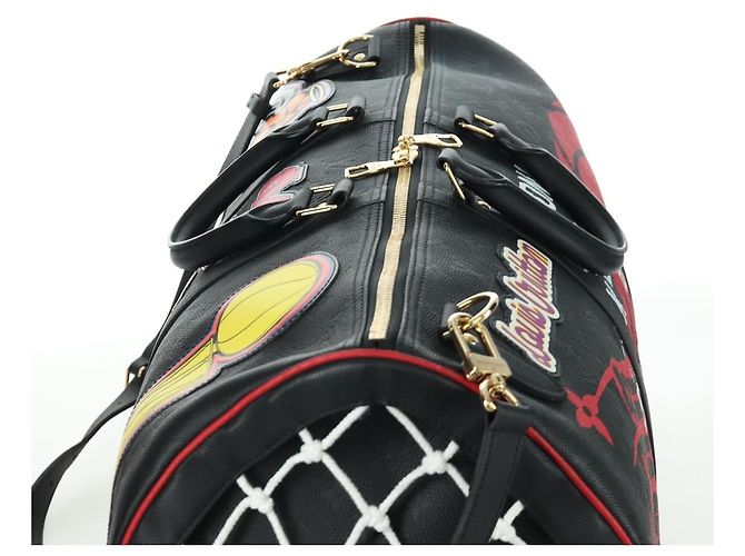 LOUIS VUITTON LV X NBA Keepall Bandouliere 55 Borsa Nera M58516 LV Auth 166944SM Nero Monogramma - vista 6