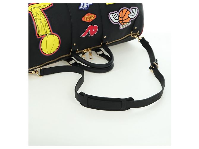 LOUIS VUITTON LV X NBA Keepall Bandouliere 55 Borsa Nera M58516 LV Auth 166944SM Nero Monogramma - vista 8