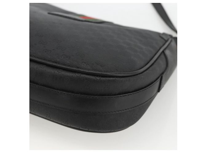Borsa Sherry Line in PVC nero Micro GG Supreme Web di GUCCI 001 115 0914 Auth ARZ351 D'oro - vista 12