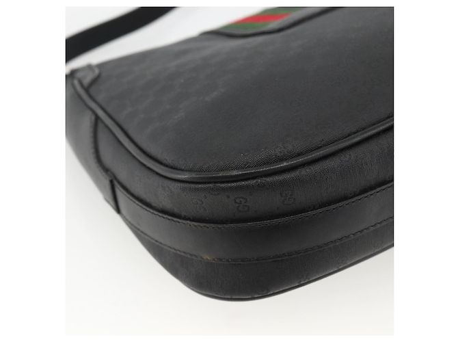 Borsa Sherry Line in PVC nero Micro GG Supreme Web di GUCCI 001 115 0914 Auth ARZ351 D'oro - vista 13