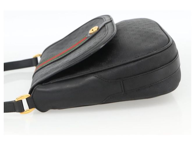 Borsa Sherry Line in PVC nero Micro GG Supreme Web di GUCCI 001 115 0914 Auth ARZ351 D'oro - vista 4